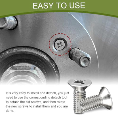 Stainless Steel Brake Disc Rotor Screws, Brake Rotor Bolt, 16PCS | 93600-06014-0H Car Hardware Bolts Screw Kit, Retaining Screws for Front and Rear, Car Accessories, Fit Most Cars