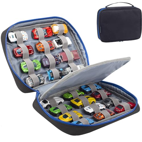 24 Diecast Cars Storage for Diecast Cars, Storage Case Compatible with 24 Diecast Cars, Matchbox Cars, Mini Cars, Diecast Cars Storage for Collector, Bag Only (Black) - color: Black