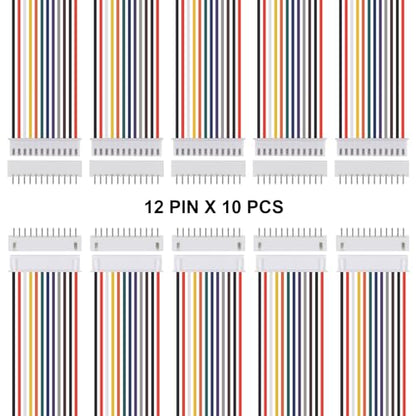 10Pairs JST-XH Connector Kit, XH 2.54mm 12 Pin Header Male and Female Connectors Plug Adapter with Flat Wire Cable 200mm 26AWG Compatible with JST XH (12P) - color: 12P