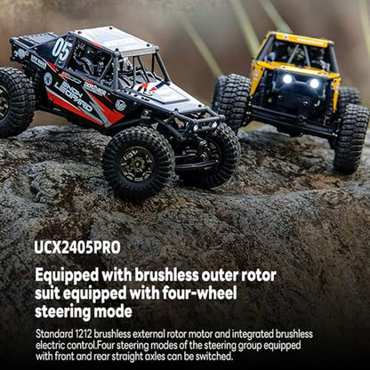 TOUCAN RC HOBBY US in Stock UDI RC UCX2405PRO 1/24 2.4G 4WD RC Rock Crawler Brushless Motor ESC Radio Controlled Off-Road Vehicles RTR Model Car Battery for Ages 14+ - color: Red Black
