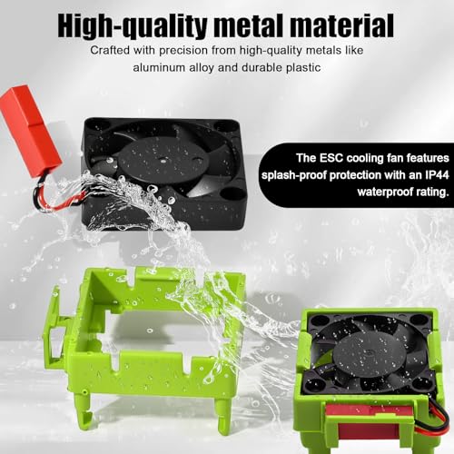 VXL-3s ESC Cooling Fan and Motor Cooling Fan 28000 RPM Dual Fan Set for 1/10 Traxxas Slash 4x4 Stampede 4x4 Rustler 4x4 VXL Hoss 4×4 Velineon VXL 3s Heat Sink Replace #3340, Grey & Green - style: SRQ-Grey Green