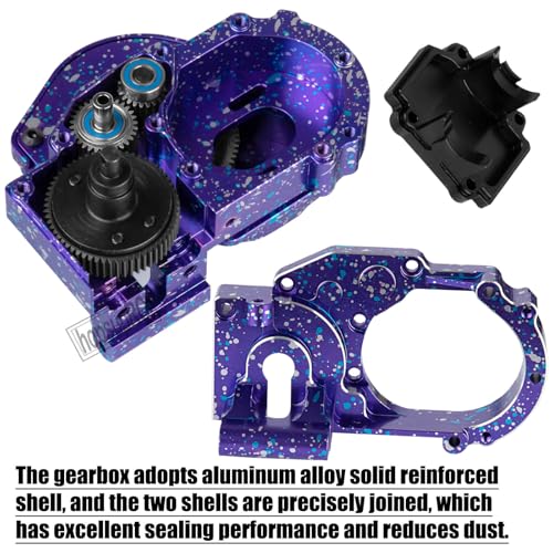 Metal Magnum 272R Assembled Transmission Upgrades Part for 1/10 Slash/Rustler/Stampede/Bandit 2WD VXL. Gearbox Transmission Bundle with Tooth Spur Gear Hops Up. #9495 Purple&Blue - color: Purple&blue(for 1/10)