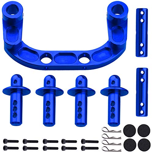 Hobbypark Aluminum Rear Body Post Mount & Front Body Post for ARRMA 1/8 Typhon Mega 4x4 RC Buggy (Navy Blue)