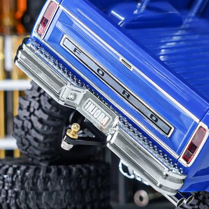 INJORA 33g CNC Aluminum Rear Bumper with Dual Exhaust for 1/18 RC Crawler TRX4M High Trail F150 Upgrade - size: Rear
