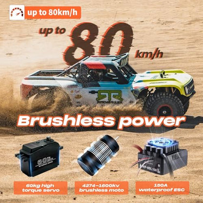 BEEZRC FMS 1/7 Brushless Ford Bronco RTR EB,RC Short Course Truck Fast rc up to 80km/h,High Speed RC Off-Road,4x4 RC Truck Hobby RC Waterproof, Remote Control Car for Adults RS, Racing Livery 2025 - color: Livery 2025