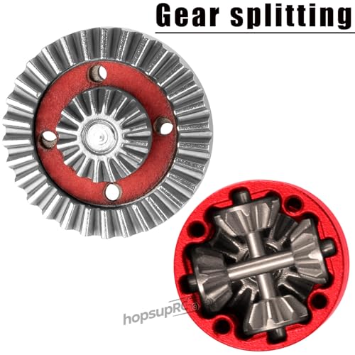 RC Front & Rear Diff Gear Upgrades Part for 1/14 MJX 14210 14211,Metal Rear Gears Differential Assembly,Replacement 16420G2,Red - color: Red(for 1/14)