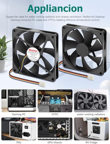 Wathai 120mm x 25mm 4Pin 12V Computer Case Fan DC Brushless Cooling Fan | High Speed Replacement for Desktop PCs Case, AIO GPU Coolers - style: 12V 4Pin 2500RPM