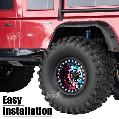 2.2 RC Wheels for 1/10 SCX10 90046 AXI03007 TRX4 TRX6 VS4-10 Gen7 Gen8 MST CFX D90,Aluminium RC Truck Tires Highway Tires 2.2" RC Wheels 2.2 Beadlock Wheel Rim RC Tires (135 * 55MM),Colour - color: Colour/4pcs