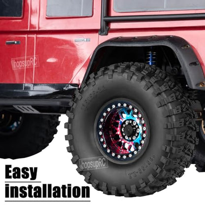 2.2 RC Wheels for 1/10 SCX10 90046 AXI03007 TRX4 TRX6 VS4-10 Gen7 Gen8 MST CFX D90,Aluminium RC Truck Tires Highway Tires 2.2" RC Wheels 2.2 Beadlock Wheel Rim RC Tires (135 * 55MM),Colour - color: Colour/4pcs