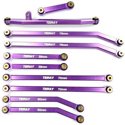 SCX24 Links Upgrades High Clearance RC Crawler Car Steering Rod Tie for SCX24 Gladiator 1/24 RC Crawler Car Axial AXI00005 10PCS (Purple)