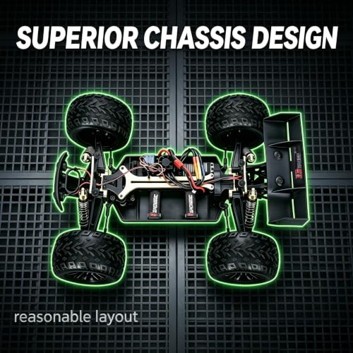 JLBRACINGRC 1/10 Brushless Fast RC Cars for Adults,4WD Monster Truck，Max 50+mph High Speed RC Truck,All Terrain RC Truggy Waterproof Off Road Remote Control Car（No Battery）