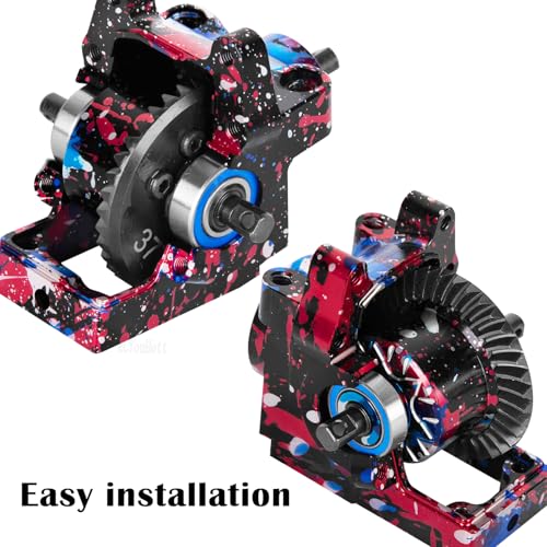 RC Diff Gear 37T Upgrades Part for 1/10 Slash 4X4 VXL/Rustler 4X4 VXL/Stampede 4X4 VXL/Hoss 4X4 VXL/XO-1,Front Rear Differential Hop Ups,Colorful - color: Colorful-(upgrades Part）
