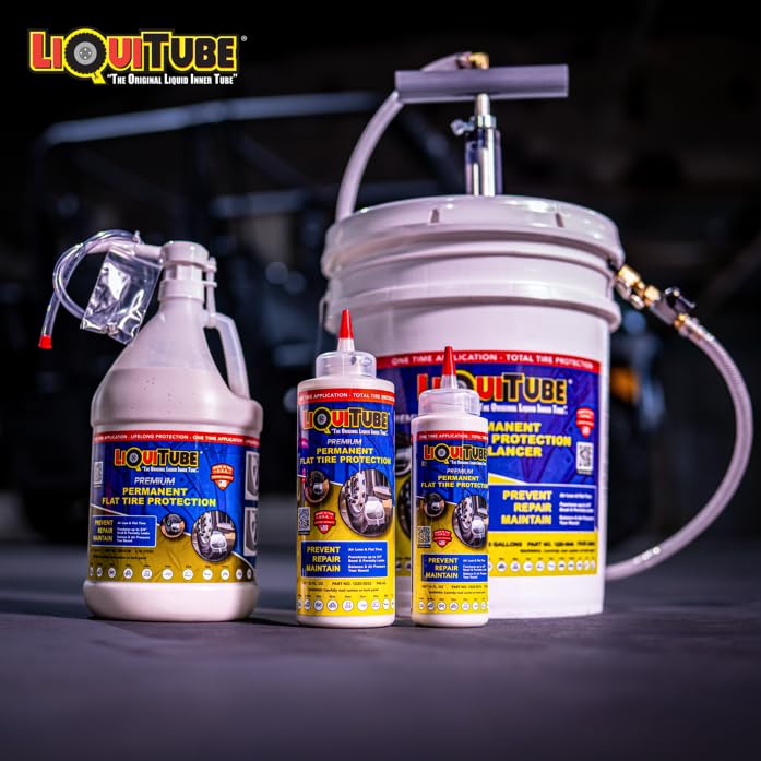 Premium Heavy Duty Tire Sealant - Permanent Flat Tire Protection for Trailer and Off Road Tires - Maintain Air Pressure, Balance - Seal Punctures, Bead, Rim, Tire Weathering Leaks (1 Gal) - size: 1 gal