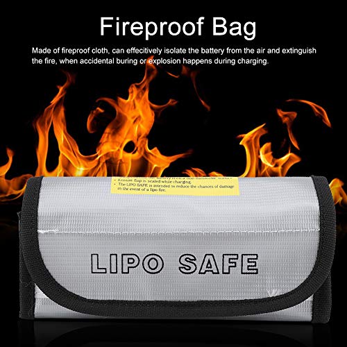2PCS Lipo Battery Bag, Lipo Bag Fireproof Lipo Battery Fireproof Explosion Proof Bag Battery Storage Carrying Bag Charging Protection Bag
