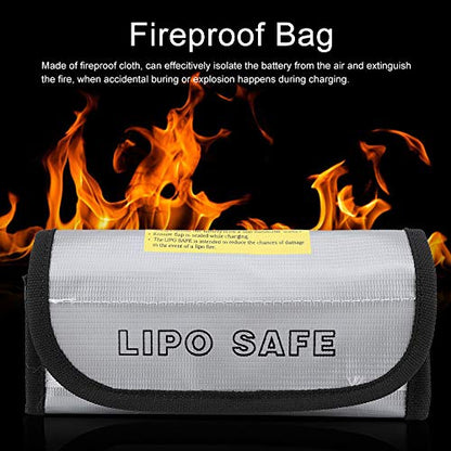 2PCS Lipo Battery Bag, Lipo Bag Fireproof Lipo Battery Fireproof Explosion Proof Bag Battery Storage Carrying Bag Charging Protection Bag