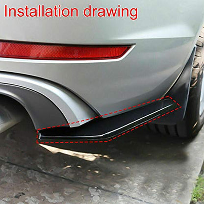 Universal Car Front Bumper Lip Spoiler Body Kits + 29"/74.5CM Side Skirt Extension Rocker Panel Body Kit + 14"/35CM Auto Rear Bumper Lip Diffuser (69''-73'' Black) - color: 69"-73" Black