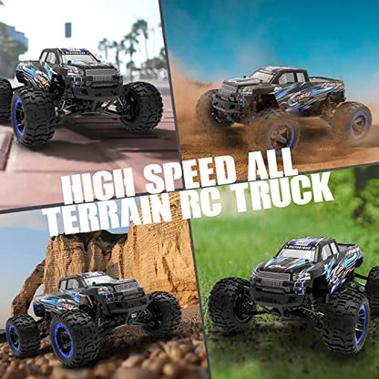 RACENT RC Truck 1:16 4x4 All Terrain RC Car 40KPH High Speed Remote Control Cars for Adults, Off-Road Monster Truck with 2.4Ghz Radio Control,2 Batteries（Blue&Red&Green） - color: Blue&red&green