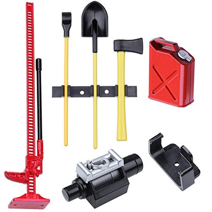 Hobbypark Mini RC Rock Crawler Accessories Decorative Tool Sets Digging Shovel Fuel Tank High Jack Winch for 1:10 Climbing Car