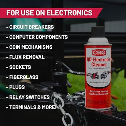CRC 05103 QD Electronic Cleaner -11 Wt Oz | Electronic Contact Cleaner, Circuit Board Cleaning, Sensitive Electronics, Fast Drying, No Residue.