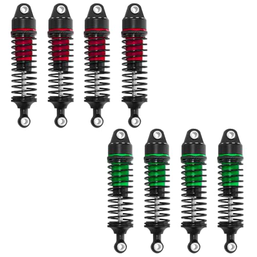 Aluminum RC Shock Absorber Set Damper for Arrma 1/18 Granite Grom 1/16 Mojave Grom 1/14 Typhon Grom RC Truck Upgrade Parts 4pcs/Set,Replace # ARA330806(Red)