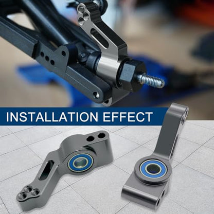 OGRC Caster Block Steering Blocks, Stub Axle Carriers for 1/10 Slash 2WD | Aluminum Front Caster Block&Steering Blocks and Rear Stub Axle Carriers for 1/10 Traxxas slash 2WD #3632 3736 3752 (Titanium) - color: Titanium