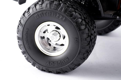 RC Crawlers Truck Upgrade Parts for 1/18 1/24 Scale&FMS FCX18 FCX24 : 1.0” Stellar Racing Beadlock Wheels (4pcs) Silver - color: Silver