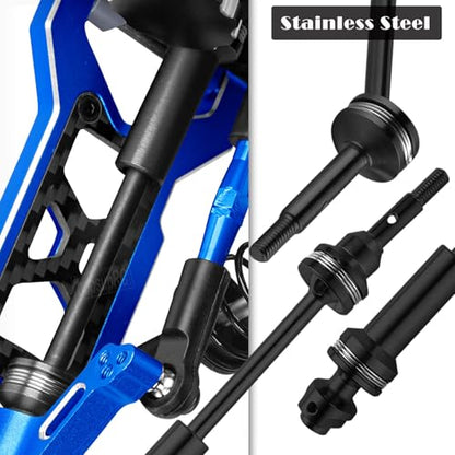 Upgrades Parts for 1/10 Slash 2WD LCG,Carbon Skid Plate&Aluminum RC Shocks&Drive Shaft CVD&A Arms&Steering Block&272R Gearbox&Adjustable Links&Shock Tower&Front Bulkhead,Navy Blue - color: Navy Blue(hops Up)