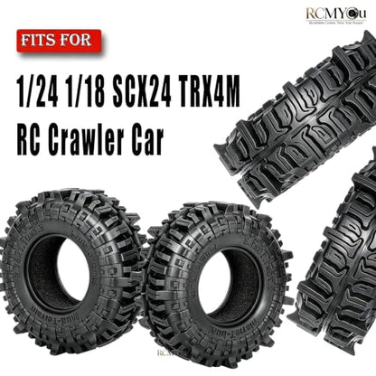 RC 1.3" Soft Rubber Wheel Tires for 1/24 1/18 SCX24 TRX4M RC Crawler Car,Soft Sticky Wheel Tires,Wheels Fetal Skin(4PCS)-A - style: Rubber Wheels-A