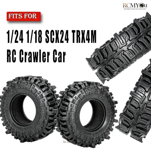 RC 1.3" Soft Rubber Wheel Tires for 1/24 1/18 SCX24 TRX4M RC Crawler Car,Soft Sticky Wheel Tires,Wheels Fetal Skin(4PCS)-A - style: Rubber Wheels-A