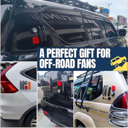 Mini Off-Roading Gear Bumper Magnets, Magnetic Little Ladder 5-in-1 Kit | Powerful Magnet Mounting, ABS and ASA materials, offroad fans gifts,Off-Road Emblems, Off-Roading lover Stickers - color: Black