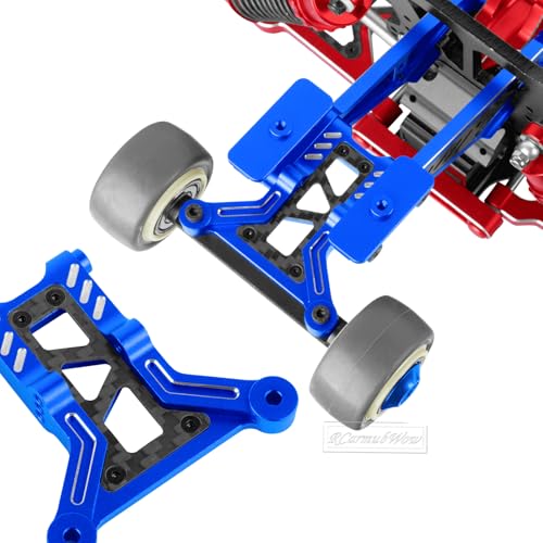 RC Upgrades Part for 1/8 Kraton/Outcast/Notorious 6S BLX,Alloy Front Rear Suspension Arms,Front Knuckles Steering Blocks &Rear Hub Stub Axle Carriers,Wing Mount &Wheelie Bar Set,Navy Blue - color: Navy Blue(1set)