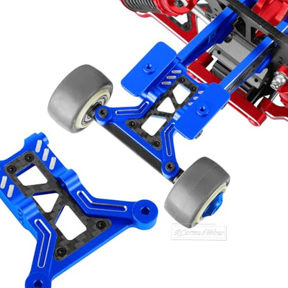 RC Upgrades Part for 1/8 Kraton/Outcast/Notorious 6S BLX,Alloy Front Rear Suspension Arms,Front Knuckles Steering Blocks &Rear Hub Stub Axle Carriers,Wing Mount &Wheelie Bar Set,Navy Blue - color: Navy Blue(1set)