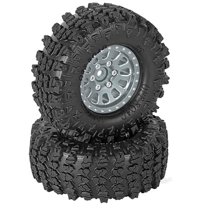 Rc 1.3 Beadlock Wheel Tires/Wheel Rims for 1/24 1/18 SCX24 TRX4M RC Crawler Car,Aluminum 1.3 Beadlock Wheels and Tires,Rc Tires with Foam Inserts,Titanium(4PCS) - color: Titanium - (Rc Wheels Tires)