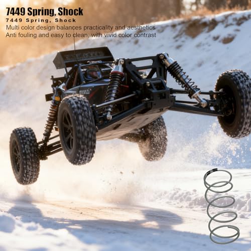 7449 Spring, Shock, White GTR Long .767, Black Rate, 5-Pack