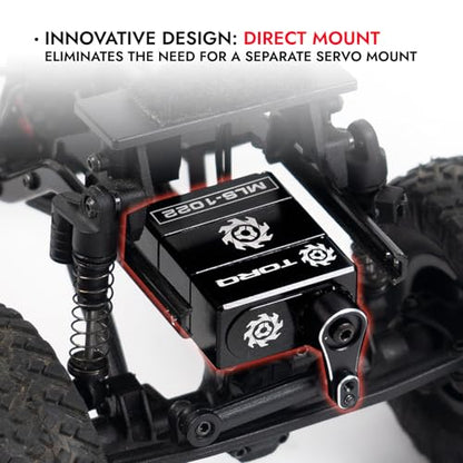 TORQ MLS-1022 High Torque Micro Servo 5.0V - 8.4V with CNC Servo Mounts & Arms - Remote Control Car, RC Car, RC Crawler Axial SCX24 Electronics Upgrades RC Servos (HELIDIRECT) (Black) - color: Scx24 Servo - Black