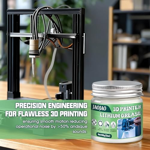 JAOJAO 3D Printer Grease,Reduces Friction & Protects Rails & Bearings, 100g | 3D Printer Lubricant for Lead Screws, X/Y/Z Axis, Gears and Other En der 3 5 V3 SE Office Home Accessories Equipment
