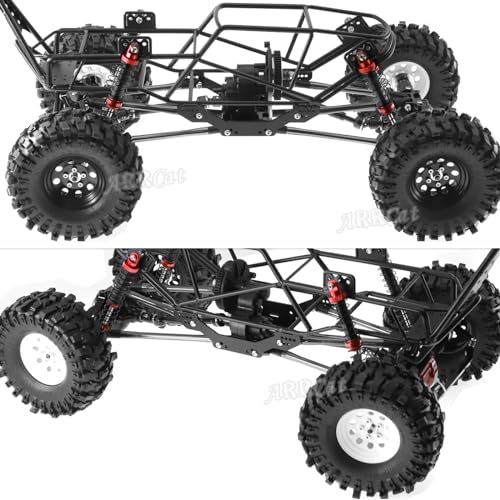 Aluminum RC 1.9 Beadlock Wheel Rims and Tires for 1/10 RC Crawler Car SCX10 SCX10 II 90046 SCX10 III AXI03007 SCX10 Pro TRX4 TRX6 D90 Gen7/8 VS4-10 MST CFX,1.9 Beadlock Wheels and Tires,Black