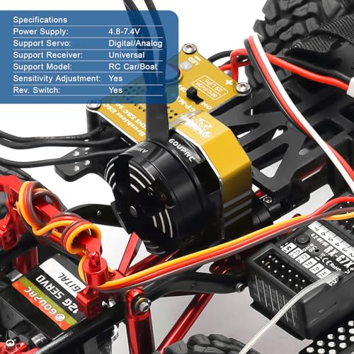 GOUPRC 2204 2400KV Brushless Outrunner Motor with Transmission & 30A Brushless Mini Esc for SCX24 Axial 1/24 Remote Control Car Truck Crawler Black & Gold - color: Black Gold