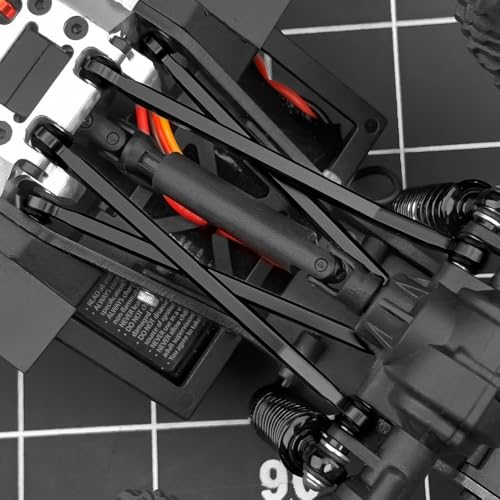 High Clearance Chassis Aluminum Links Set Linkage for Redcat Ascent 1/18th RC Crawler Car Upgrade Parts (Black) - color: Black