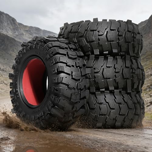 2.6'' Crawler Tires Rubber Mud Tyres OD 5.3'' (4PCS) for Axial SCX10 TRX4/6 GEN7/8 FCX10 RBX10 MJX H8H MK07 KM4 4082/83 1/7 1/8 1/10 Crawler Car (C) - color: C