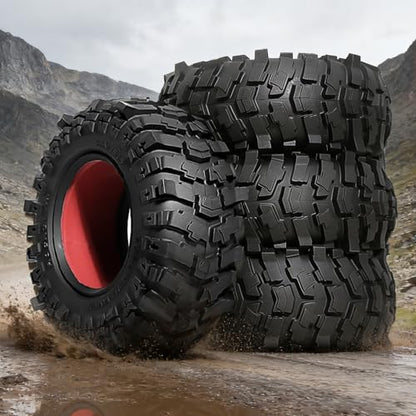2.6'' Crawler Tires Rubber Mud Tyres OD 5.3'' (4PCS) for Axial SCX10 TRX4/6 GEN7/8 FCX10 RBX10 MJX H8H MK07 KM4 4082/83 1/7 1/8 1/10 Crawler Car (C) - color: C