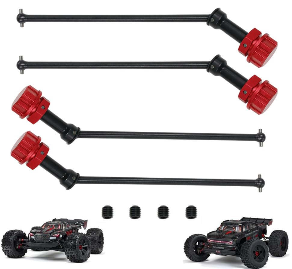 Front &Rear CVD DriveShaft + Wheel Hex Nuts Upgrades Part for Arrma 1/5 KRATON 8S BLX,Outcast 8S BLX (Black+Red) - color: Black