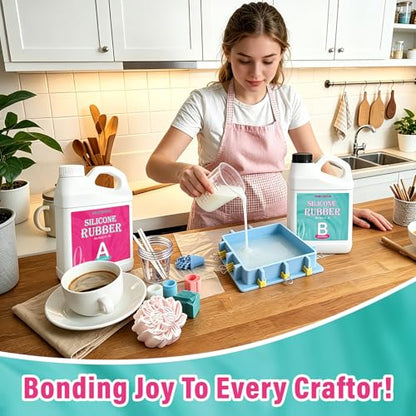 Bond Craftor Silicone Mold Making Kit 0A, Elastic Molding Silicone 16oz | Extra Soft & High Tear Strength, Ideal for 3D Resin Silicone Molds, Candle Molds, Soap Molds, Resin Molds - size: 16oz