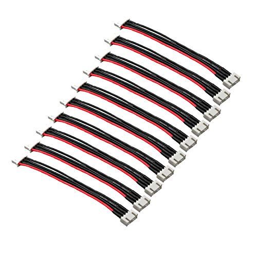 10pcs 3S 4Pins Balance Extension Cable JST-XH Male to Female Connector Plug Lipo Adapter with 5.9inch 22AWG Silicone Wire (3S 4Pins) - size: 3S 4Pins