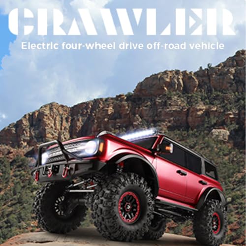 1/10 RC Crawler, 2.4G 4WD 11KMH High Speed Off-Road Car with Dual-Speed Modes, All-Terrain Car Rubber Tires, LED Lights(Metallic Grey) - color: Metallic Grey