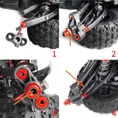 RCLIONS Spring Steel Front Drive Shaft CVD Dogbone Joint for 1/8 ARRMA KRATON 6S V6 V4 V5 BLX 4WD Speed Monster Car