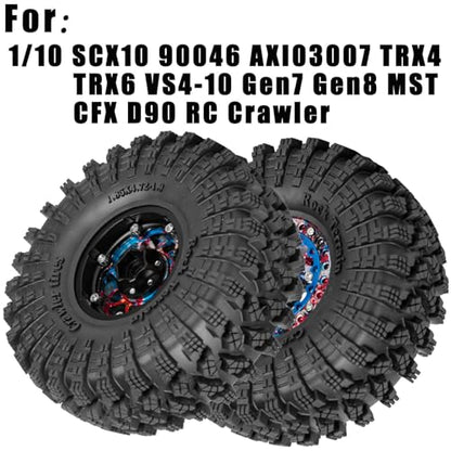 1.9 RC Wheels for 1/10 SCX10 SCX10II SCX10III 90046 TRX4 D90.Aluminium RC Truck Tires Highway Tires 1.9" RC Wheels and Tires 1.9 Beadlock Wheel Rim RC Tires,Colour - color: Colour（for 1/10）