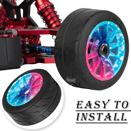 RC Rubber Wheels RC Tires for 1/7 Infraction 6S BLX,1/8 Typhon 6S BLX,Limitless,Highway Wheels Soft Tires Truck Tire Highway Tires,4PCS Colour - color: Colour(4pcs)