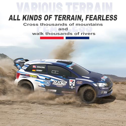 ZD Racing RX12 1/12 RC Drift Car Mini, 2.4G Full-Proportional 4WD Brushless Remote Control Sports Car with LED Lights, 60KM/H Electric RC Rally Cars Model Toy Gift -RTR - color: Blue