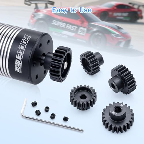 Surpass Hobby Mod 1 Pinion Gear 5mm 18T 19T 20T 21T 22T Motor Gears for 1/10 1/8 RC Car Parts - size: 18T 19T 20T 21T 22T